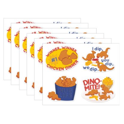 Picture of Eureka Jumbo Scented Stickers, Chicken Nuggets, 12 Stickers Per Pack, Set Of 6 Packs