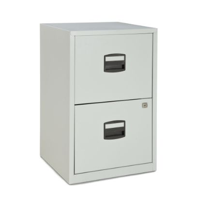 Picture of Bisley 14-13/16inD Vertical 2-Drawer Under-Desk File Cabinet, Light Gray