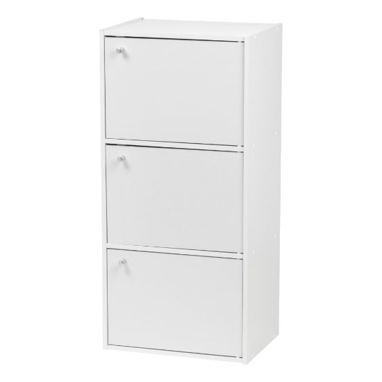 Picture of IRIS 35inH 3-Door Storage-Shelf, White