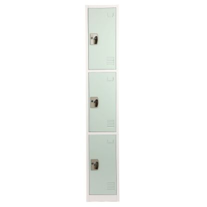 Picture of Alpine Large 3-Tier Steel Locker, 72inH x 12inW x 12inD, Misty Green