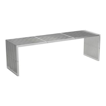 Picture of Zuo Modern Tania Bench, 16-15/16inH x 55-1/8inW x 15-3/4inD, Silver