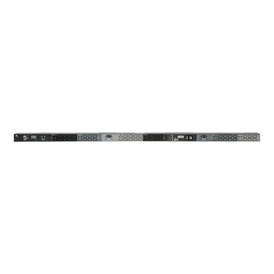 Picture of Tripp Lite 14.5kW 3-Phase Monitored PDU, LX Interface, 200/208/240V Outlets (42 C13/6 C19), LCD, IEC-309 60A Blue, 1.8m/6 ft. Cord, 0U 1.8m/70 in. Height, TAA - Power distribution unit (rack-mountable) - 35 A - AC 200/208/240 V