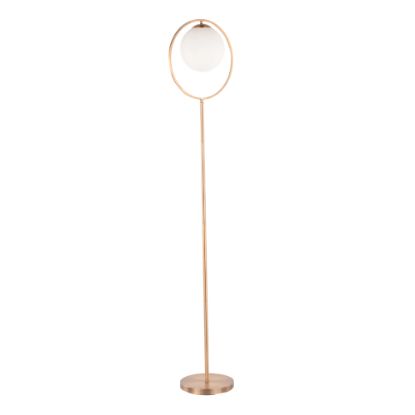 Picture of LumiSource Moon Floor Lamp, 65-1/4inH, White Shade/Gold Base