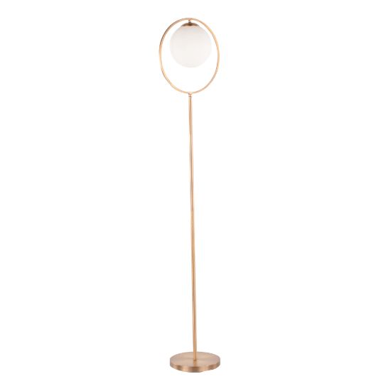 Picture of LumiSource Moon Floor Lamp, 65-1/4inH, White Shade/Gold Base