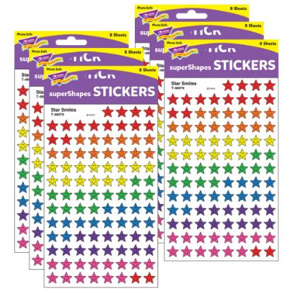 Picture of Trend superShapes Stickers, Star Smiles, 800 Stickers Per Pack, Set Of 6 Packs