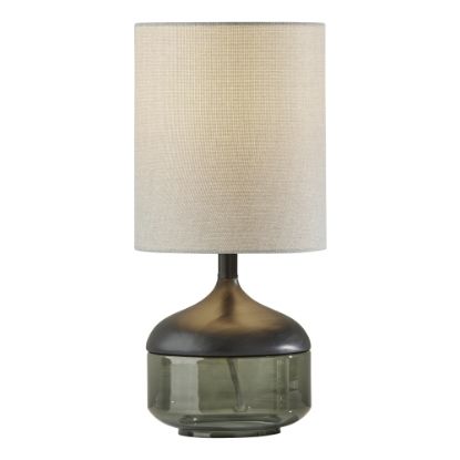 Picture of Adesso Marina Table Lamp, 16-1/4inH, Light Gray Shade/Black/Smoked Glass Base