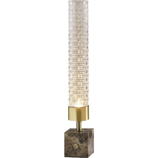 Picture of Adesso Harriet LED Table Lamp, 19inH, Clear Shade/Brown Marble Base