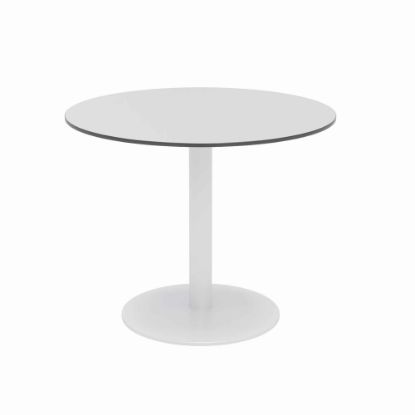 Picture of KFI Studios Eveleen 36in Round Outdoor Patio Table, 29inH x 36inW x 36inD, White/Fashion Gray