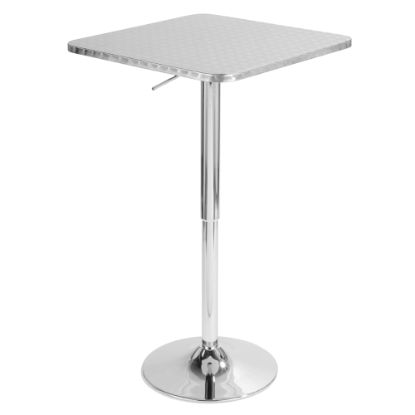 Picture of LumiSource Bistro Square Metal Bar Table, 41inH x 25-1/2inW x 25-1/2inD, Silver