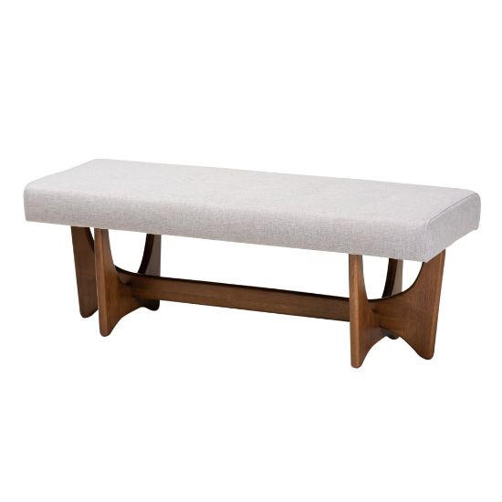 Picture of Baxton Studio 9834 Bench, 17-15/16inH x 48-13/16inW x 18-5/16inD, Beige/Walnut