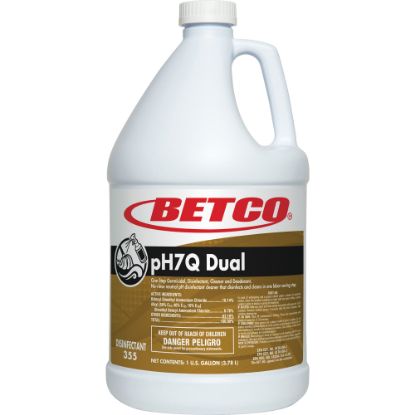 Picture of Betco pH7Q Concentrate Liquid Dual Disinfectant Cleaner, 1 Gallon, Lemon Scent - 4 per Carton