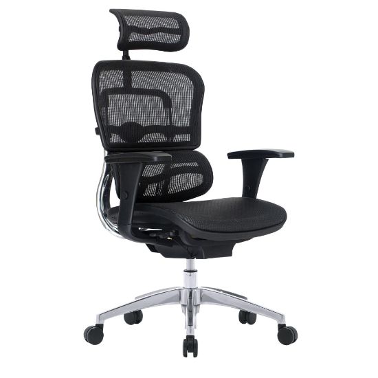 Picture of WorkPro 12000 Series Ergonomic Mesh High-Back Executive Chair, Black/Chrome, BIFMA Compliant