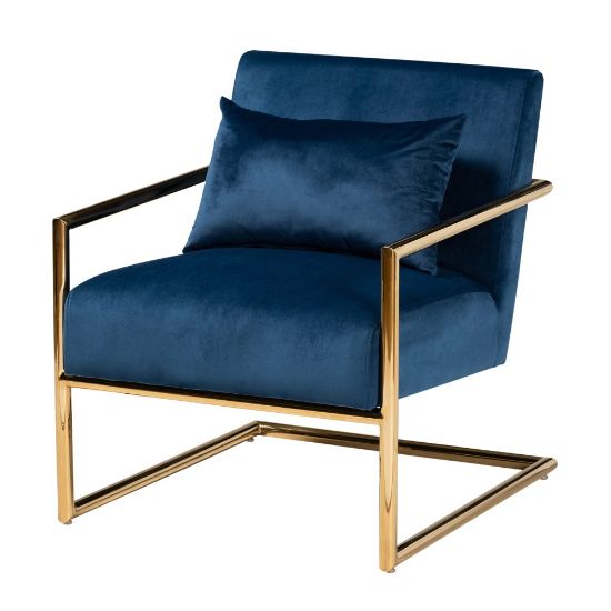 Picture of Baxton Studio 9926 Lounge Chair, Navy Blue