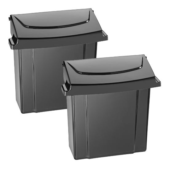 Picture of Alpine Sanitary Napkin Receptacles, 10in x 9in x 5in, Black, Pack Of 2 Receptacles