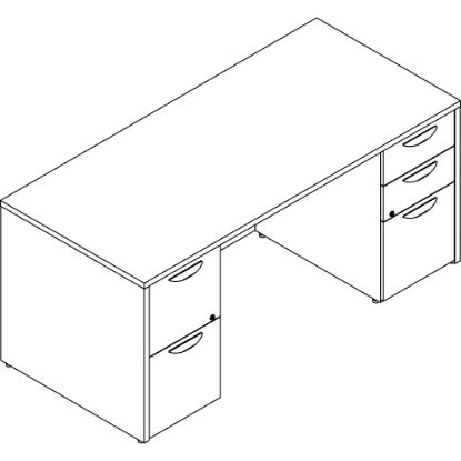 Picture of Lorell Prominence 2.0 66inW Double-Pedestal Computer Desk, 95% Recycled, Gray Elm