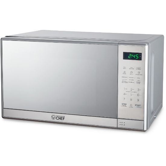 Picture of Commercial Chef Small Countertop Microwave With Digital Display,  0.7 Cu. Ft., Stainless Steel