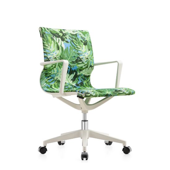 Picture of Raynor Elizabeth Sutton Wynwood Pura Vida Fabric Mid-Back Task Chair, Green Pura Vida/White/Silver