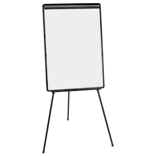 Picture of MasterVision Easy Clean Tripod Non-Magnetic Dry-Erase Whiteboard Presentation Easel, 71 1/2in, Steel Frame With Black Finish