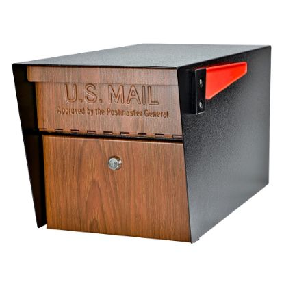 Picture of Mail Boss Mail Manager Locking Security Mailbox, 11-1/4inH x 10-3/4inW x 21inD, Wood Grain