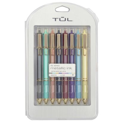 Picture of TUL GL Series  Retractable Gel Pens, Medium Point, 0.8 mm, Assorted Barrel Colors, Assorted Metallic Inks, Pack Of 8 Pens