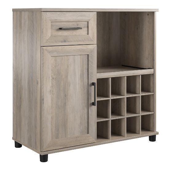 Picture of Ameriwood Home Delany Bar Cabinet, 36inH x 35-11/16inW x 16-9/16inD, Brown