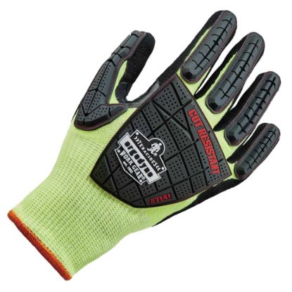 Picture of Ergodyne ProFlex 7141 Hi-Vis Nitrile-Coated DIR Level 4 Cut-Resistant Gloves, Medium, Lime