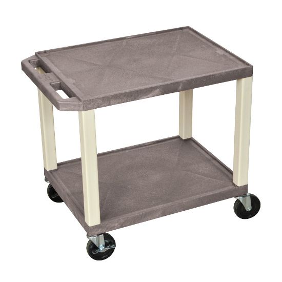 Picture of H. Wilson 26in Plastic Utility Cart, With Electric Assembly, 26inH x 24inW x 18inD, Gray