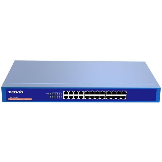 Picture of Tenda TEG1024G 24-Port Gigabit Ethernet Switch - 24 Ports - 10/100/1000Base-T - 2 Layer Supported - Twisted Pair - 1U High - Rack-mountable - 3 Year Limited Warranty