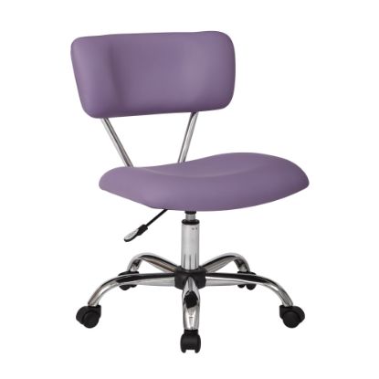 Picture of Office Star Avenue Six Vista Bonded Leather Task Chair, Purple/Silver