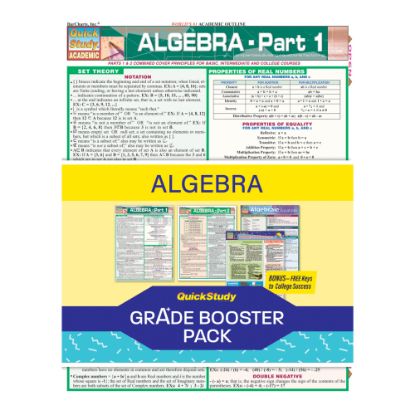 Picture of QuickStudy Grade Booster Pack, Algebra