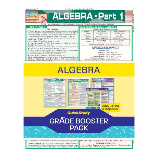 Picture of QuickStudy Grade Booster Pack, Algebra