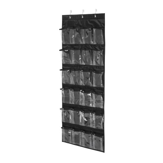 Picture of Honey-Can-Do Over-The-Door 24-Pocket Closet Organizer, 57inH x 21inW x 2 1/2inD, Black