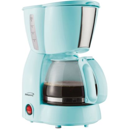 Picture of Brentwood TS-213BL 4 Cup Coffee Maker, Blue - 650 W - 4 Cup(s) - Multi-serve - Blue - Tempered Glass, Tempered Glass, Plastic, Metal, Glass Body - Glass Carafe