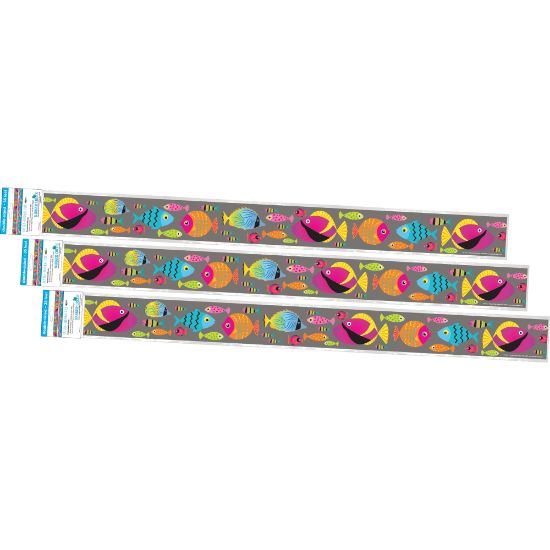 Picture of Barker Creek Double-Sided Straight-Edge Border Strips, Kai Ola Tropical Fish, 3in x 35in, Set Of 36 Strips