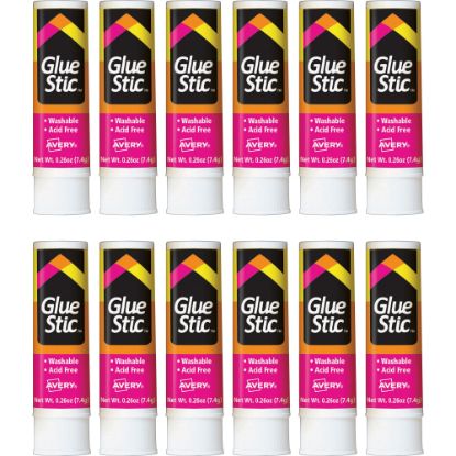 Picture of Avery Permanent Glue Stic - 0.26 fl oz - 12 / Box - White