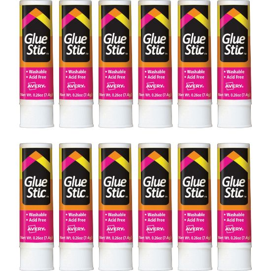 Picture of Avery Permanent Glue Stic - 0.26 fl oz - 12 / Box - White