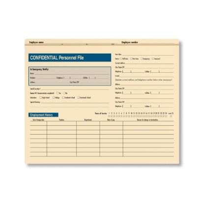 Picture of ComplyRight Confidential Personnel Files, 9 1/2in x 11 3/4in, Manila, Pack Of 25