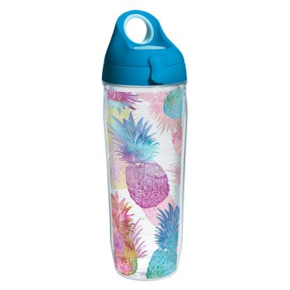 Picture of Tervis Water Bottle With Lid, 24 Oz, Watercolor Pineapple