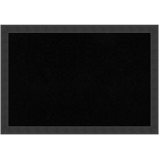 Picture of Amanti Art Mezzanotte Non-Magnetic Cork Bulletin Board, 26in x 18in, Black Wood Frame