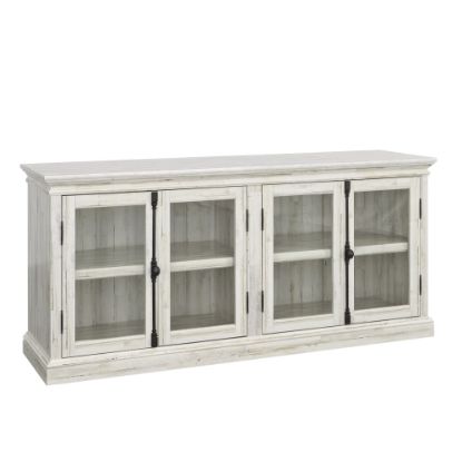 Picture of Sauder Barrister Lane Entertainment Credenza For 80in TVs, 32-1/2inH x 70-1/8inW x 19-1/8inD, White Plank