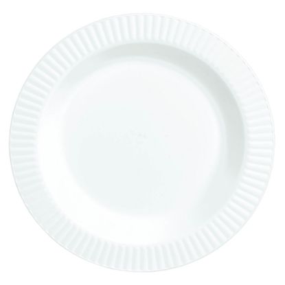 Picture of Amscan Plastic Plates, 7-1/2in, White, Pack Of 32 Plates