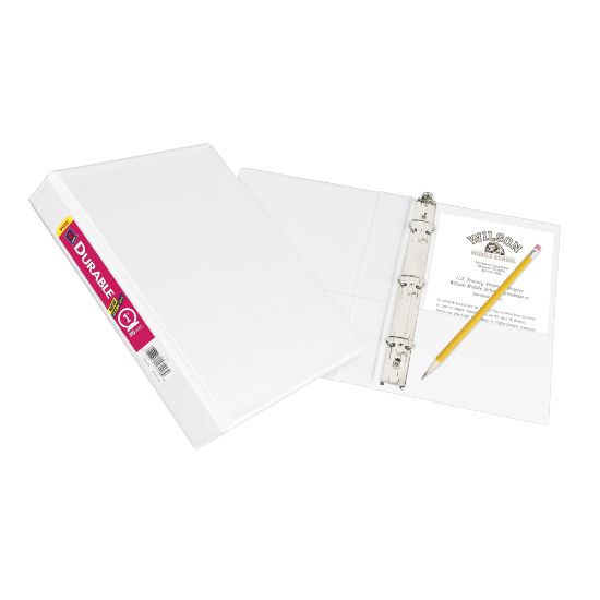 Picture of Avery 3-Ring Durable View Mini Binder With DuraHinge, 1in Round Rings, White