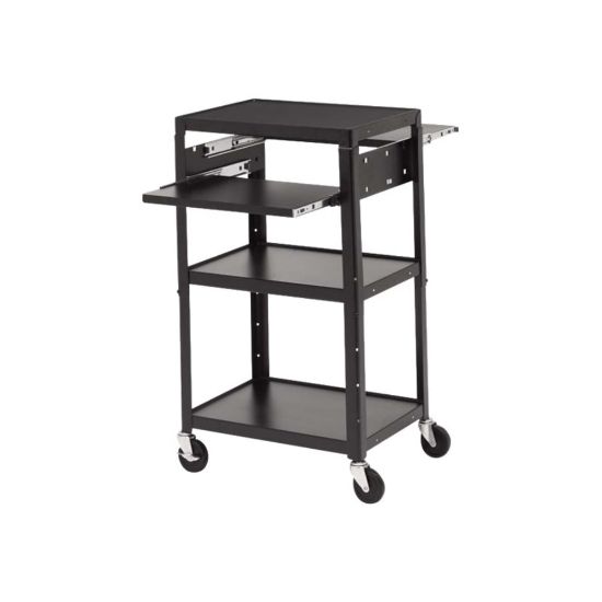 Picture of Bretford Basics A2642DNSE AV Notebook Cart - 5 x Shelf(ves) - 42in Height x 24in Width x 18in Depth - Powder Coated - Steel - Black