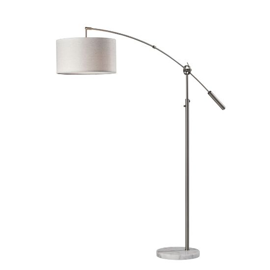 Picture of Adesso Adler Arc Lamp, 81inH, Light Taupe/Brushed Steel