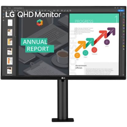 Picture of LG 27BN88Q-B 27in Class WQHD LCD Monitor - 16:9 - Textured Black - 27in Viewable - In-plane Switching (IPS) Technology - 2560 x 1440 - 16.7 Million Colors - FreeSync - 350 Nit Typical - 5 ms - GTG Refresh Rate - Speakers - HDMI - DisplayPort