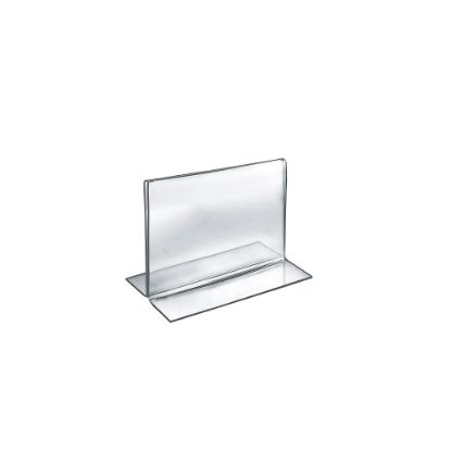 Picture of Azar Displays Double-Foot Acrylic Sign Holders, 5in x 6in, Clear, Pack Of 10