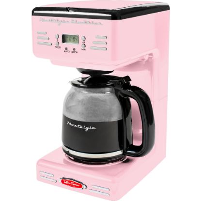 Picture of Nostalgia Retro 12-Cup Programmable Coffee Maker, Pink