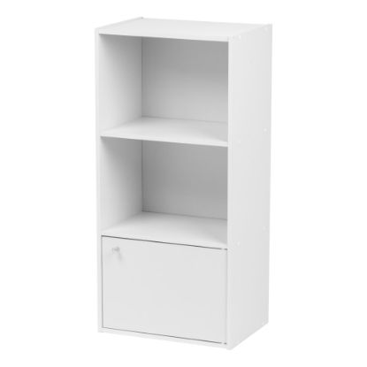 Picture of IRIS 35inH 3-Tier Storage-Shelf With Door, White