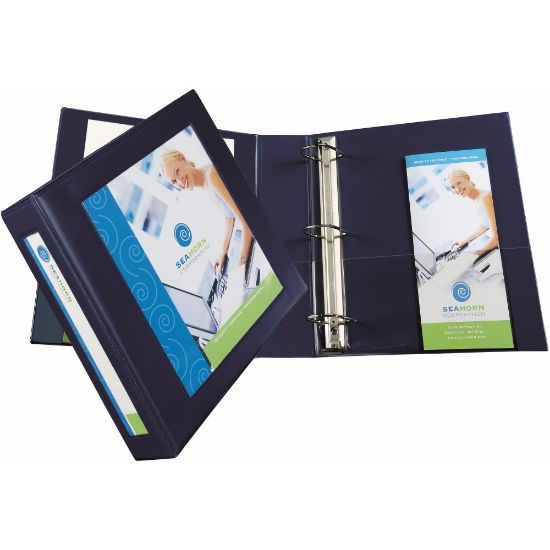 Picture of Avery Frame View Heavy-Duty 3-Ring Binder With Locking One-Touch EZD Rings, 2in D-Rings, Navy