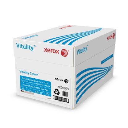 Picture of Xerox Vitality Colors Pastel Color Multi-Use Printer & Copy Paper, Gray, Letter (8.5in x 11in), 5000 Sheets Per Case, 20 Lb, 30% Recycled, Case Of 10 Reams